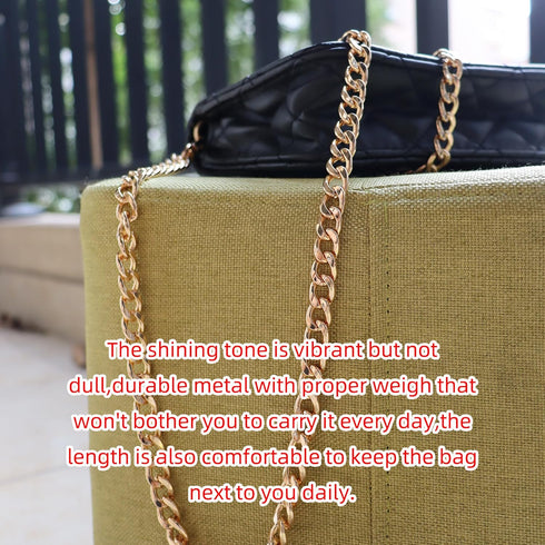 HEEHEE 51.2" (130cm) Purse Chain Strap, Sturdy Flat Iron Replacement Chain with Buckles, Comfortable Shoulder Crossbody Strap for Handbags, Upscal...