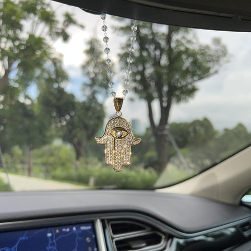 Islam Muslim Rhinestone Pendant for Car Interior Rearview Mirror, Car Hanging Muslim Charm Ornament, Bedazzled Car Accessories...