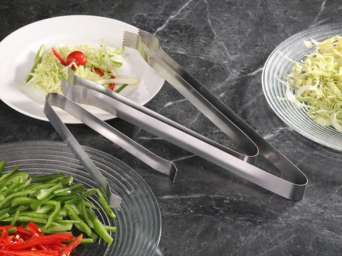 New Star Foodservice 42269 Restaurant-Grade Pom Tong, Stainless Steel, 6.5 inch, Set of 6, Silver...