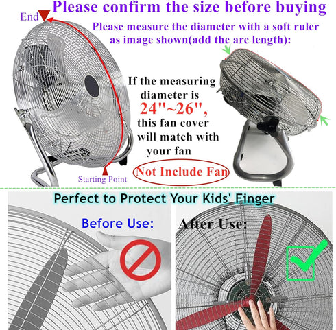 20 inch Protection Cover for Floor Fan,20" Dustproof Fan Mesh Cover,Children Finger Safety Protection Net Cover for 20 in Industrial Floor Fan for...