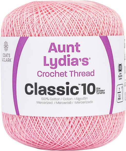 Coats Crochet 154-401 Aunt Lydia's Crochet, Cotton Classic Size 10, Orchid Pink...