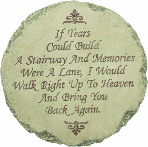 Spoontiques - Garden Décor - If Tears Could Build A Stairway Memorial Stepping Stone - Decorative Stone for Garden...