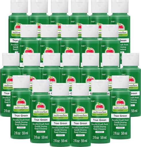Apple Barrel Multi Surface Acrylic Paint, 2 oz, True Green 2 Fl Oz (Pack of 24)...