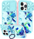 for iPhone 12 Pro Max Case with Slide Camera Cover, Sea Turtle Cases for iPhone 12 Promax with Ring Holder, Turtles Stylish Aesthetic Designer Sli...