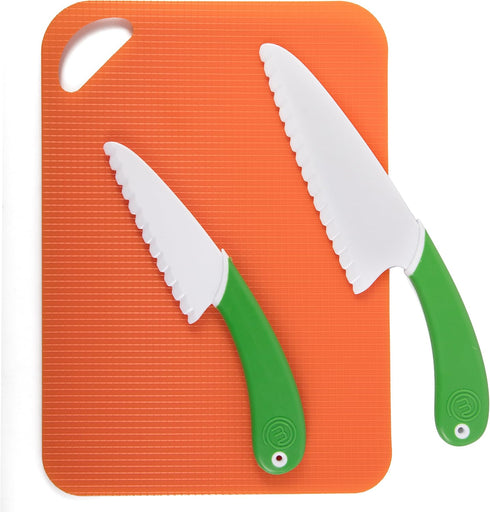 MasterChef Junior Knife and Cutting Board Set - Includes Real Cutting Tools for Kids and 15 Cooking Childrens Baking Recipes - Great for Homemade ...