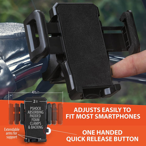 Diamond Plate Adjustable Motorcycle/Bicycle Phone Mount...