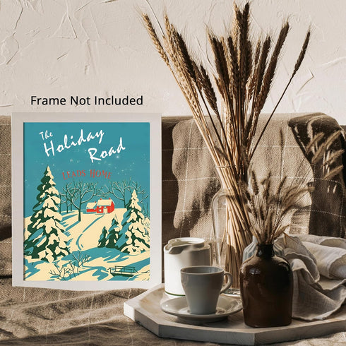 Posterizer 1 pcs-Holiday Christmas winter art-The holiday road leads home-Holiday Poster Collection Gift for Daughter, Son, Kids Decor for Home & ...