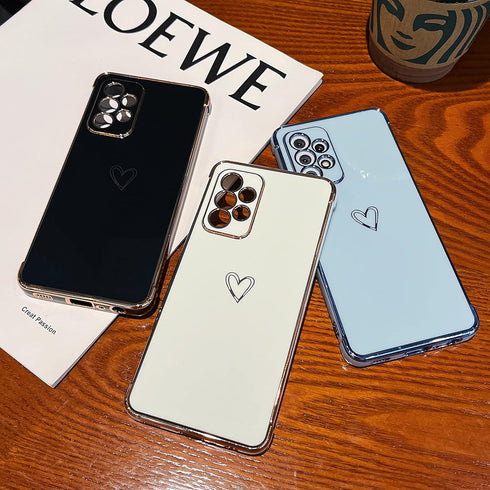 ZTOFERA Designed for Samsung Galaxy A53 Case,Cute Plating Edge Love Hearts Pattern with Camera Lens Protection Phone Cover for Samsung Galaxy A53 ...