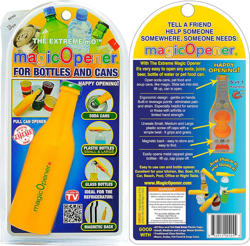 Open Soda & Water Plastic Caps EZ | Bottle Opener | Soup Pull Tab | Arthritis Helpers | Elderly | mO EXTREME | Fridge Magnets-Twist off Gift| Ergo...