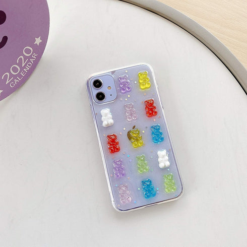 UnnFiko Cute Clear Phone Case for iPhone 7/8, Super Kawaii Cartoon Bears, Funny Creative Soft Protective Phone Cases Cover for iPhone 7/8(Bears)...