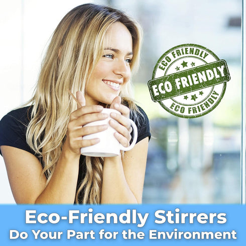 Biodegradable, Sturdy 5.5in Wood Coffee Stirrer 1000pk. Cafe Grade, Bulk Birch Wooden Beverage Stirring Stick for Tea, Cream And Sugar. Eco Friend...