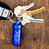 Blue Pill Case Keychain, Waterproof Metal Travel Container for Medicine Storage, Small Empty Organizer Bottle with Christian Jesus Fish, Cross, & ...