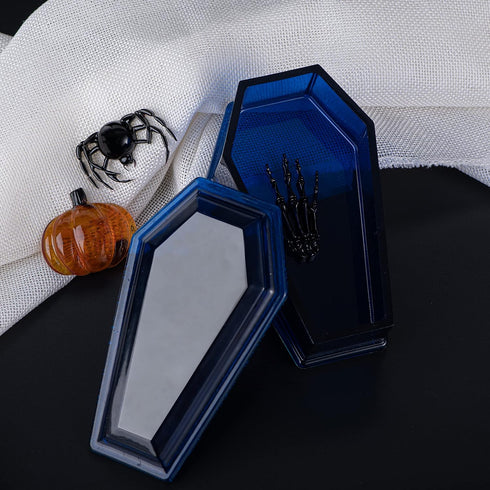 Halloween Coffin Mold Resin Craft DIY Handmade Jewelry Making Tools Coffin Box Storage Box Silicone Resin Art Mold Container...