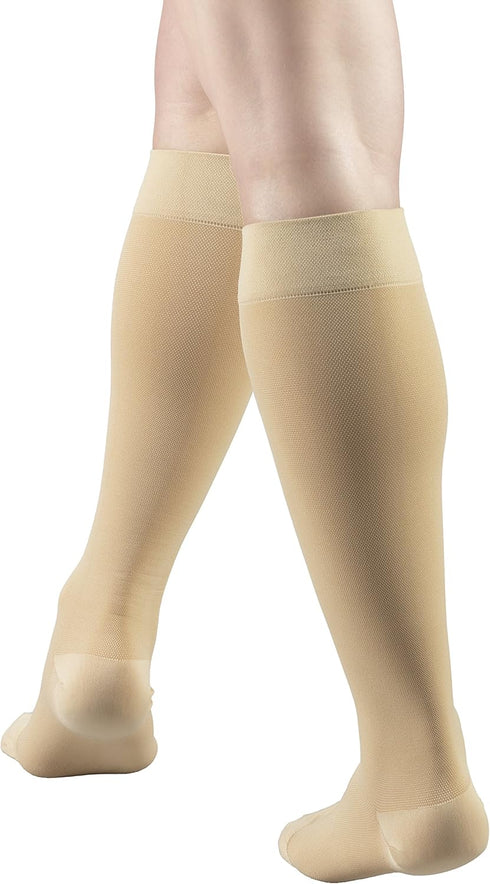 Truform 30-40 mmHg Compression Stockings for Men and Women, Knee High Length, Closed Toe, Beige, 3X-Large...