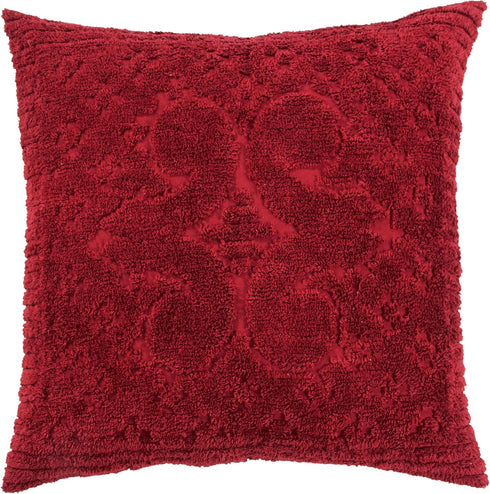 Better Trends Burgundy Euro Sham 100% Cotton Chenille Bedspread Sham, Soft and Cozy Tufted Tumble Dry (26x26 Euro Sham) Ashton Collection...