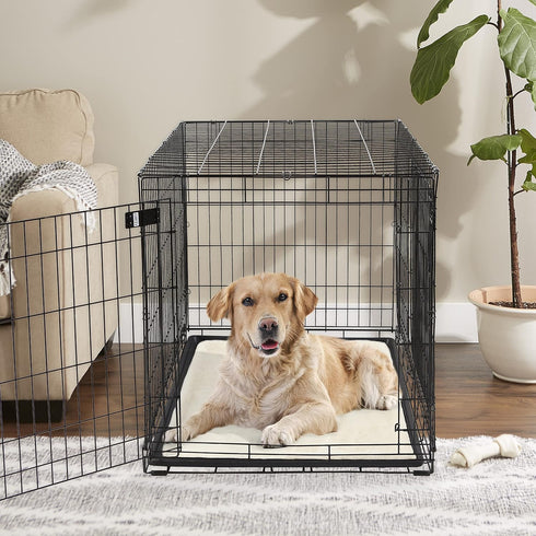 Bone Dry Faux Fur Pet Cage Liner, XXX-Large - 29 x 48", White...