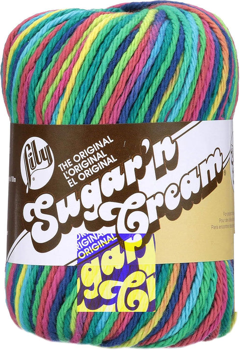Lily Sugar'n Cream Super Size Ombres Yarn, 3 oz, Psychedelic, 1 Ball...