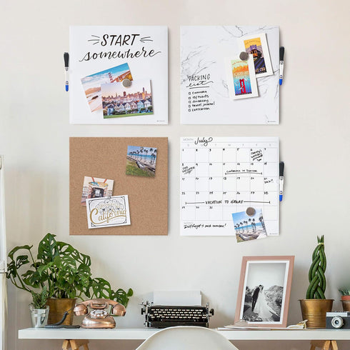 U Brands Cork Canvas Bulletin Board, 14 X 14 Inches, Frameless (463U00-04)...