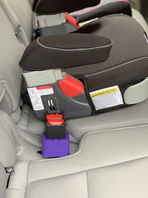 BPA Free Seat Belt Buckle Booster (2-Pack) - Raises Your Buried Seat Belt Receptacles for Easy Access - Easier Buckling - Gift Sticker Set Educate...