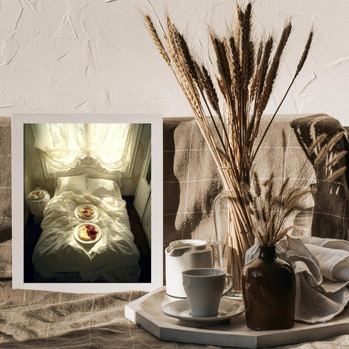 Posterizer 1 pcs-A surprise breakfast in bed-cute Valentine's Day poster-Romantic Art-Holiday Poster Collection-Gift for Couples boyfriend girlfri...