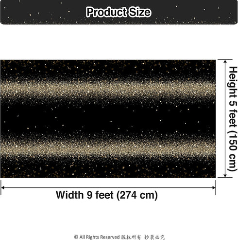 Decor365 9x5 ft Fabric Champagne Gold Tablecloth Black Gold Party Decoration GraduationTable Cover Birthday TableCloths Anniversary Celebration Ne...