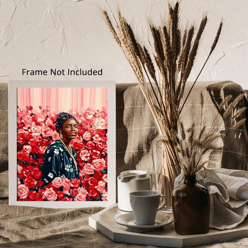 Posterizer 1 pcs-classic oil painting inspired woman with flowers 2-Retro Art-Collectibles & Fine Art-Decor for Home & Office- unframed wall art...