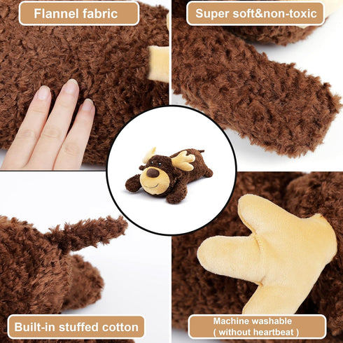 Dog Heartbeat Toy for Separation Anxiety Relief, Heartbeat Puppy Toy with Automatic Timing, Puppy Heartbeat Stuffed Animal for Dogs Cats Pets...