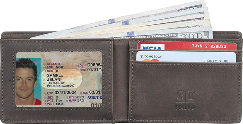 Gostwo Mens Slim Minimalist Front Pocket Wallet Genuine Leather ID Window Card Case RFID Blocking...