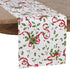 "SARO LIFESTYLE Holiday Collection Holly and Ribbon Design Table Runner, 16"" x 72"", Multi" (3175.M1672B)...