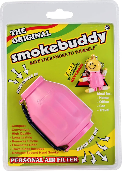 Smoke Buddy Personal Air Purifier Cleaner Filter Removes Odor - Pink...
