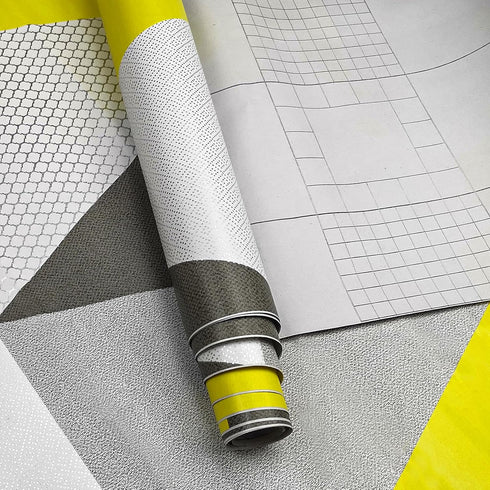 8630 Geometric Triangle Peel and Stick Wallpaper Yellow/Gray Removable Diamond Self Adhesive Contact Paper Shelf Liner for Office Background Furni...