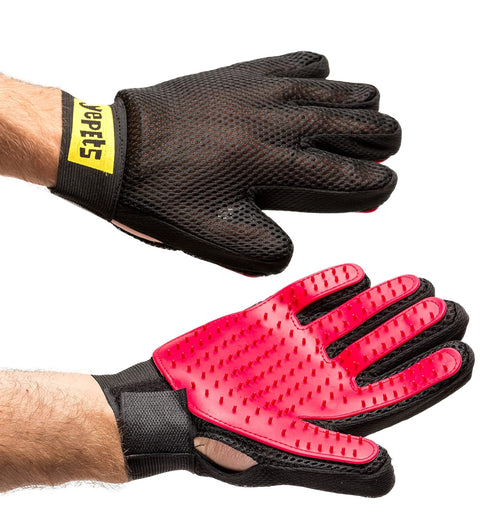 PAIR of Low-Cost Pet Grooming Gloves - Superior Care for Your Furry Friends. Ideal for Grooming, Deshedding, Bathing & Massaging Your Dogs & Cats ...