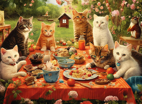 100 Pieces Jigsaw Puzzles for Adults - Cat Puzzles for Kids Ages 6-8 8-10 10-12 - Purrfect Picnic...