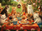 100 Pieces Jigsaw Puzzles for Adults - Cat Puzzles for Kids Ages 6-8 8-10 10-12 - Purrfect Picnic...