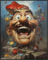 Posterizer 1 pcs-Sinister Mushroom-Filled Mario Head-Abstract & Modern Art-Fantasy & Fiction Art-Gift for gamers-Decor for Game Room or Man Cave- ...