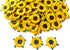 PLflower Set of 50 Tiny Sunflowers Mulberry Paper Craft Supplies Scrapbook Card Flower Embellishments Size 0.55 inches Very Small Craft Handmade W...