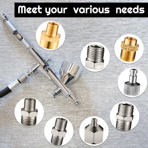 10 Pieces Airbrush Hose 6ft Nylon Braided Hose with Quick Release Disconnect Coupler, Airbrush kit for Air Compressor and Adapter...