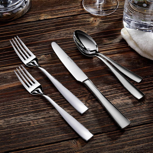 KEAWELL Premium 4-Piece Louis Spoon Set, 18/10 Stainless Steel, Set of 4, Fine Spoon Set with Squared Edge, Dishwasher Safe, Smooth and Solid (6.4...