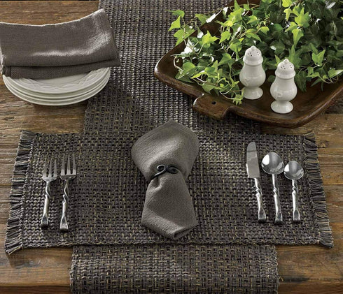 Park Designs Black Expresso Tweed Farmhouse Table Runner 36 Inch | 13x36 Rustic Dining Table Accessory | Hand Loomed & Rugged Texture | Modern Far...