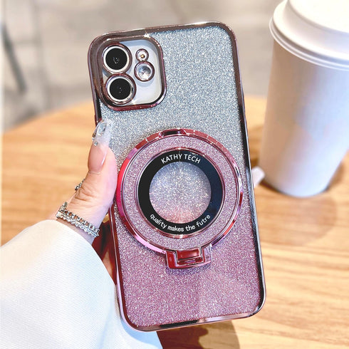 Designed for iPhone 11 Case Glitter Magnetic Compatible with MagSafe,Luxury Plating Cute Bling Clear for Girls Women,Shockproof Slim Phone Case fo...