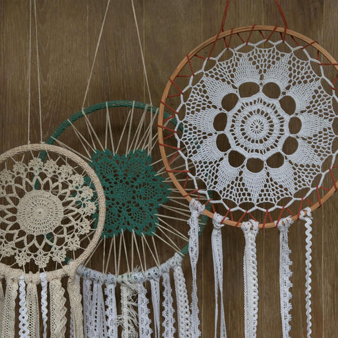 Heritage Lace White (Godiva) Crochet Envy 12" Round Dream Catcher...