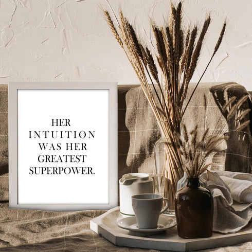 Posterizer 1 pcs-Her intuition was her greatest superpower quote-Inspirational Women's Art-Gifts for Women-Gift for Moms-Living Room Bedroom decor...