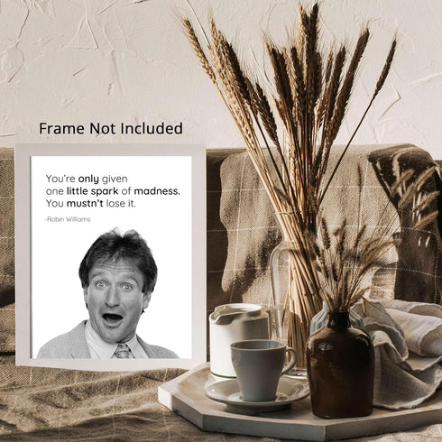 Posterizer 1 pcs-Robin Williams inspiring quote-Movie & Cinema Art-Quotes and Poems-Gift for movie lovers-Decor for Home & Office- UNFRAMED Wall A...