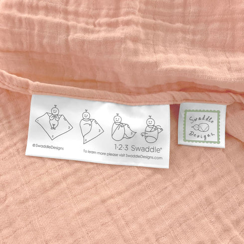SwaddleDesigns Cotton Muslin Swaddle Blanket, Receiving Blanket for Baby Boys & Girls, Best Shower Gift, 46x46 inches, Peach Blush...