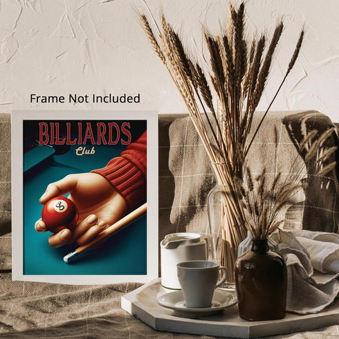 Posterizer 1 pcs-Billards Club Trendy Retro Aesthetic Print-Sports & Hobby Art-Retro Art-Decor for Home & Office- unframed wall art...