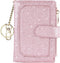 Womens Wallets RFID Small Compact Bifold Leather Card Holder Zip Pocket Keychain...