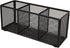 Black Mesh Pencil Holder, Metal Mesh Desk Organize for Pens, Kitchen Utensil Desk Storage,3 Compartments, Small Elegant Office Desk Supplies Organ...