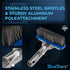 BlueStars Heavy Duty 5in Swimming Pool Brush with Stainless Steel Bristle Wire and Aluminium Handle 5" - Suitable for Tackling Stubborn Stains on ...