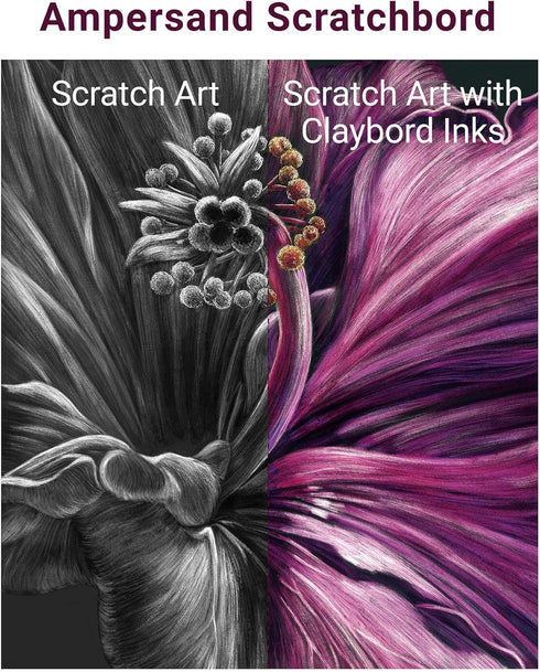 Ampersand Art Supply Scratchbord Art Panel: Museum Series Scratchboard, 1/8 Inch Flat Profile, 5" x 5" - Pack of 3...