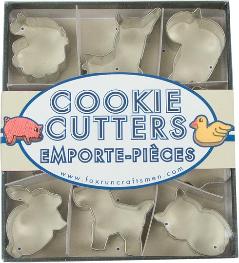 Fox Run Mini Animal Cookie cutters, 0.75 x 1.5 x 1 inches, Metallic...